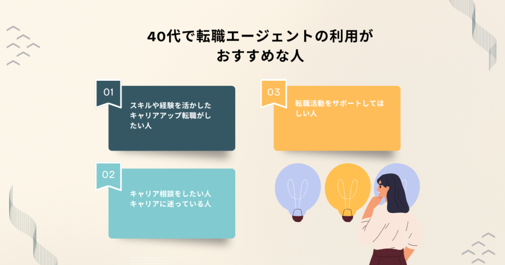 40代で転職エージェントの利用がおすすめな人